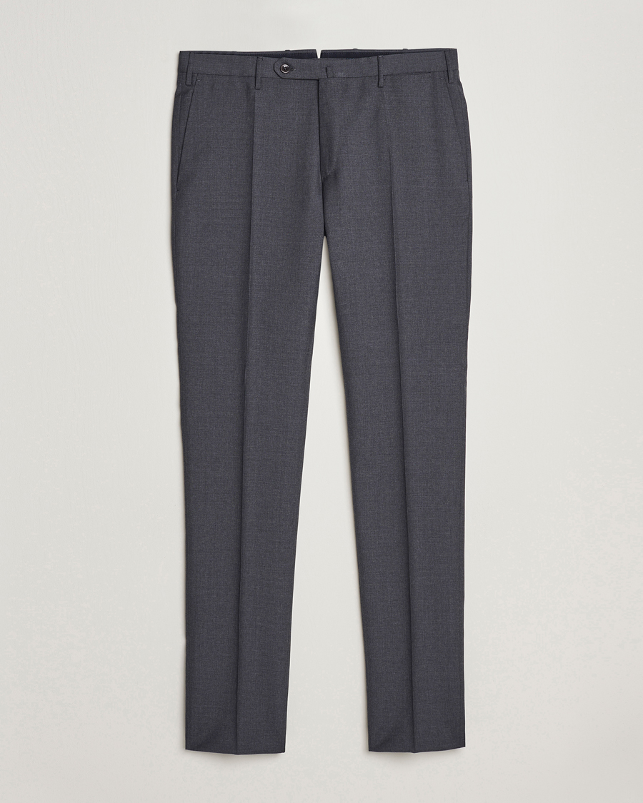 Mies | Housut | Incotex | Slim Fit Tropical Wool Trousers Dark Grey