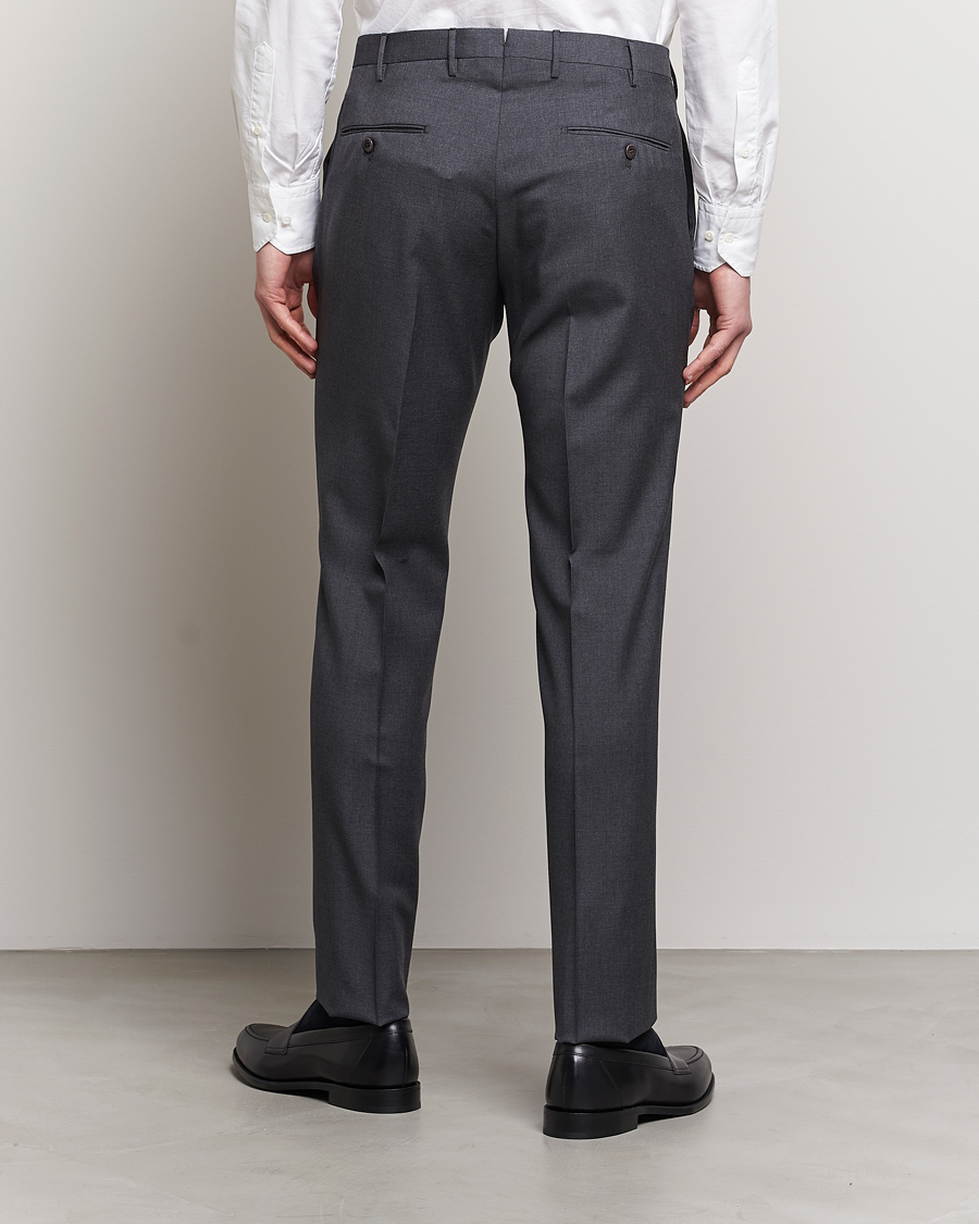 Mies | Housut | Incotex | Slim Fit Tropical Wool Trousers Dark Grey