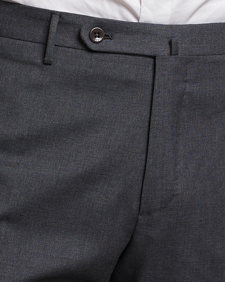 Mies | Housut | Incotex | Slim Fit Tropical Wool Trousers Dark Grey