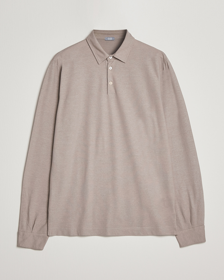 Mies | Puserot | Zanone | Ice Cotton Long Sleeve Polo Beige
