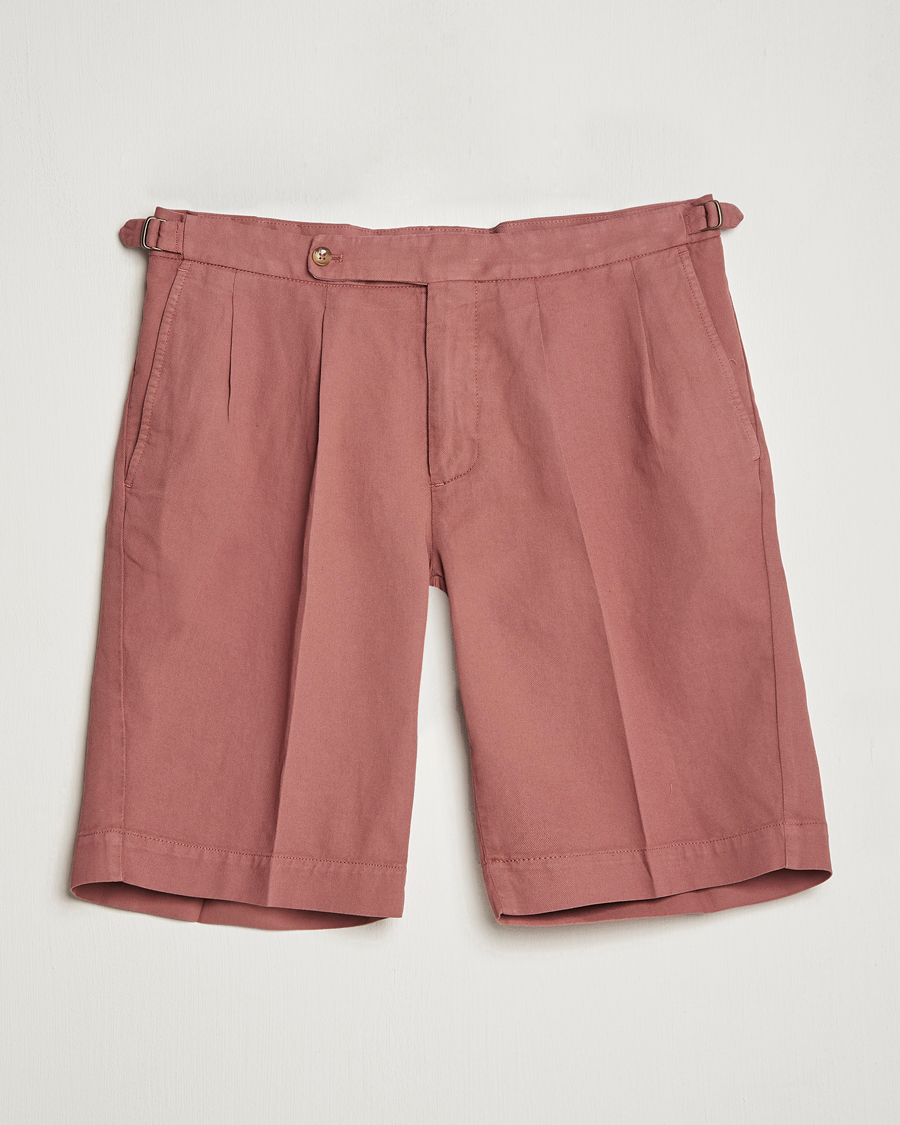 Mies | Shortsit | Incotex | Pleated Chinolino Shorts Brick
