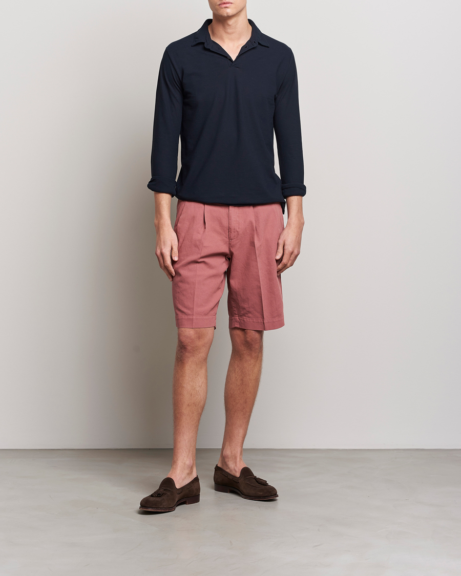 Mies | Shortsit | Incotex | Pleated Chinolino Shorts Brick