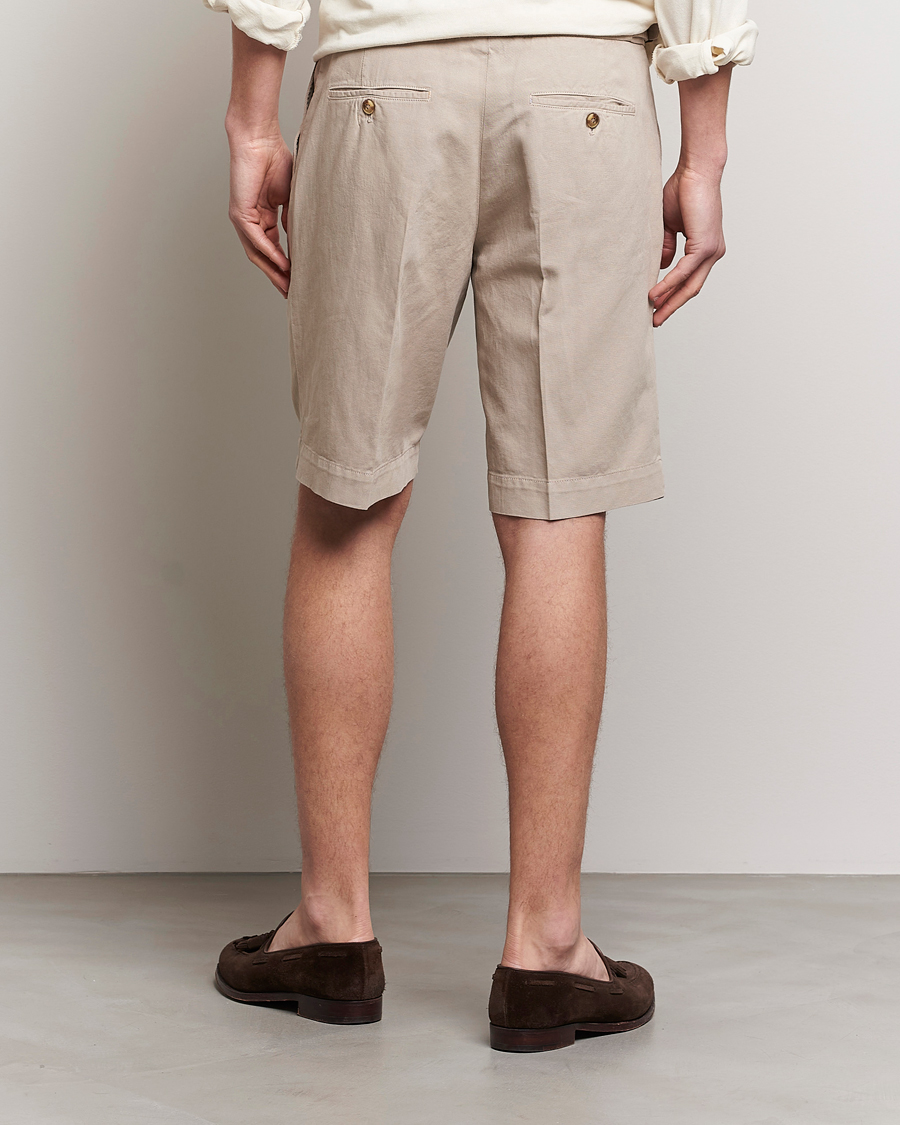 Mies | Shortsit | Incotex | Pleated Chinolino Shorts Beige