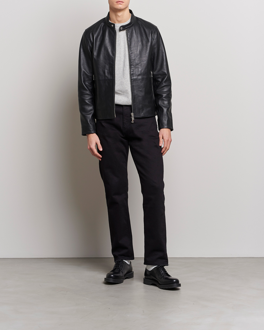 Mies | Takit | J.Lindeberg | Boris Biker Leather Jacket Black