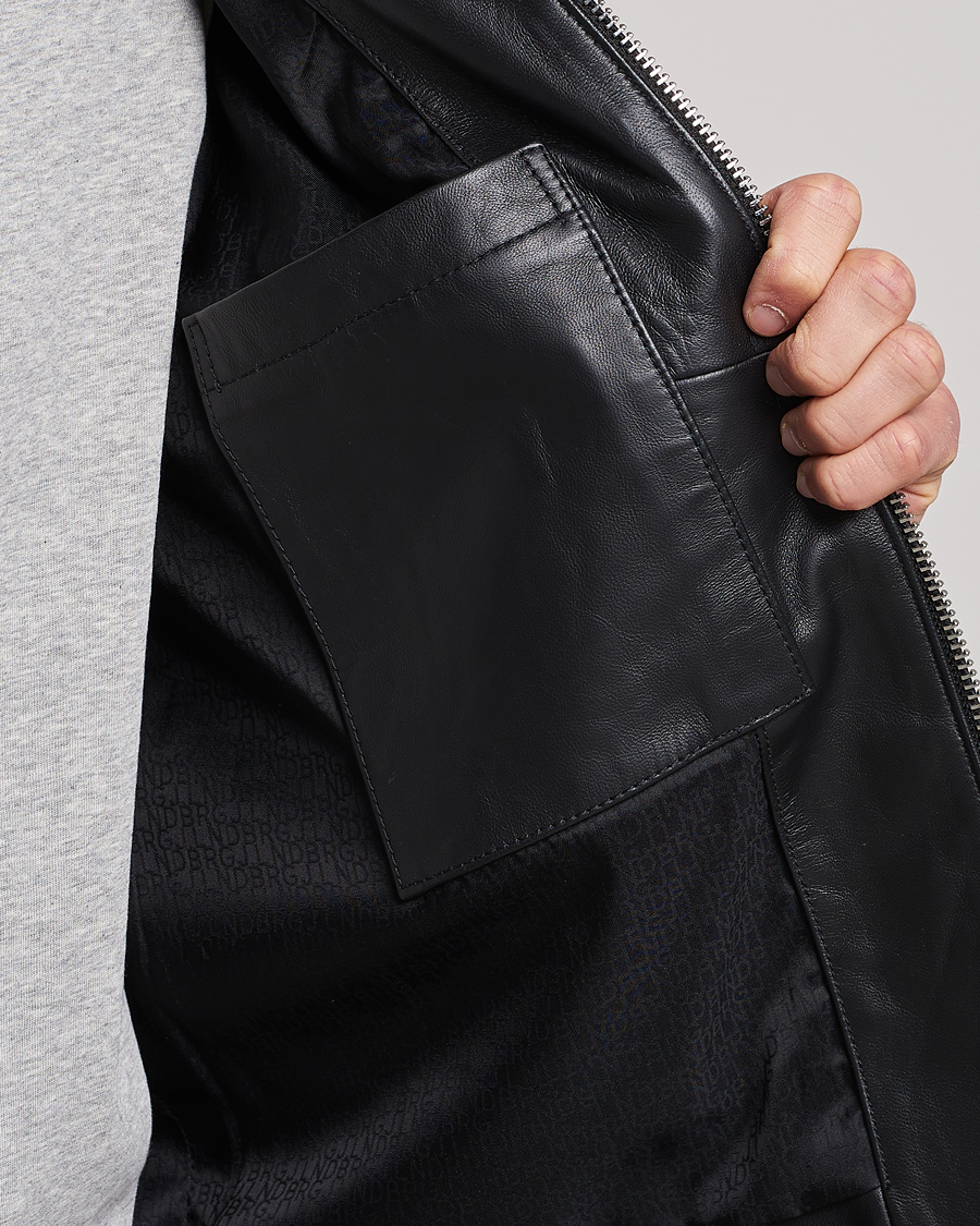 Mies | Takit | J.Lindeberg | Boris Biker Leather Jacket Black