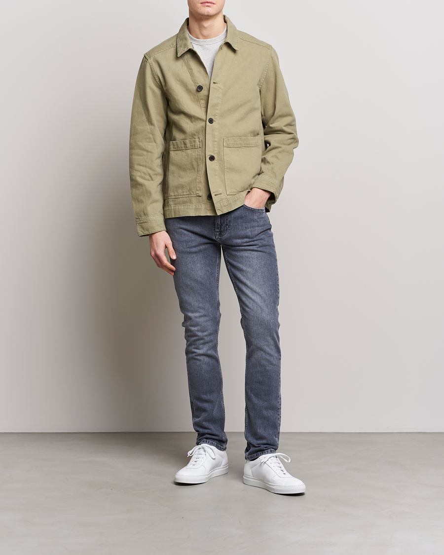 Mies | Kauluspaidat | J.Lindeberg | Lando Organic Twill Work Overshirt Aloe