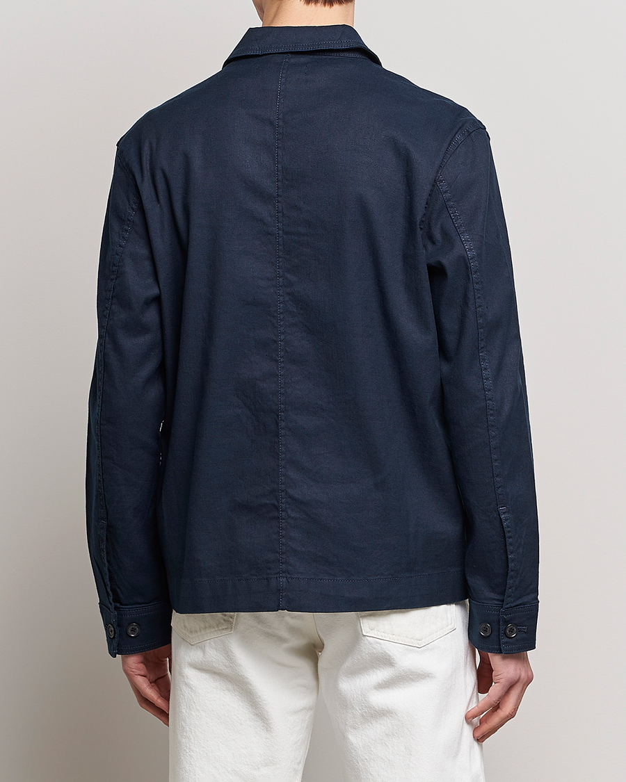 Mies | Kauluspaidat | J.Lindeberg | Errol Linen/Cotton Workwear Overshirt Navy