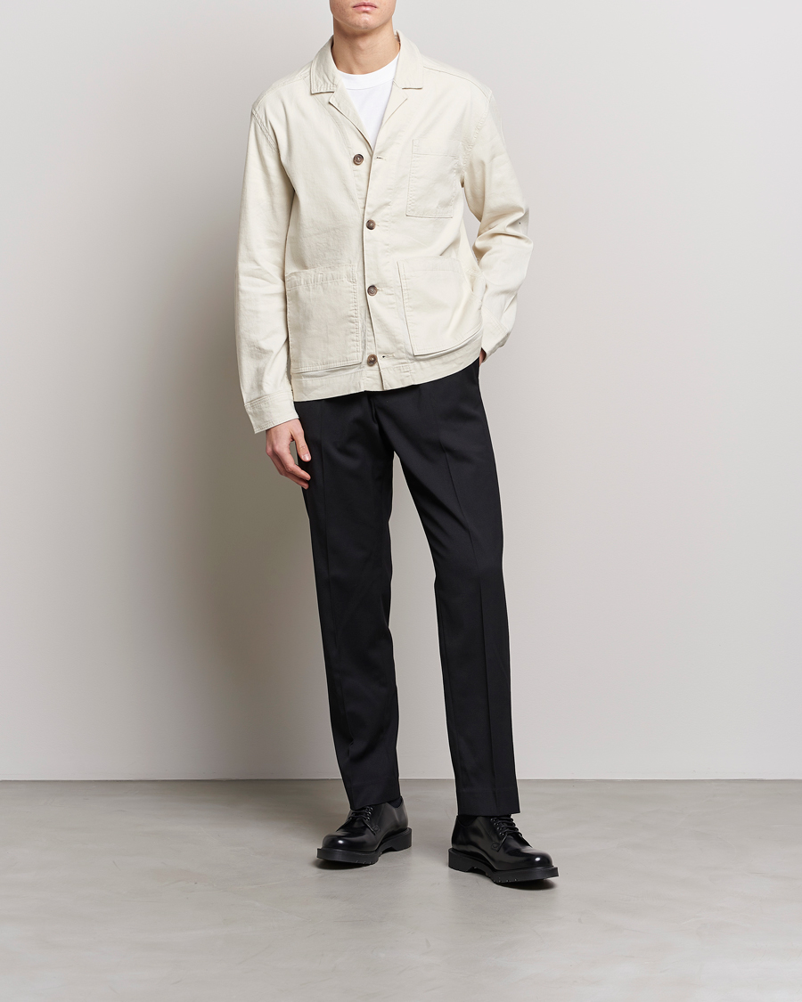 Mies | Kauluspaidat | J.Lindeberg | Errol Linen/Cotton Workwear Overshirt Turtledove