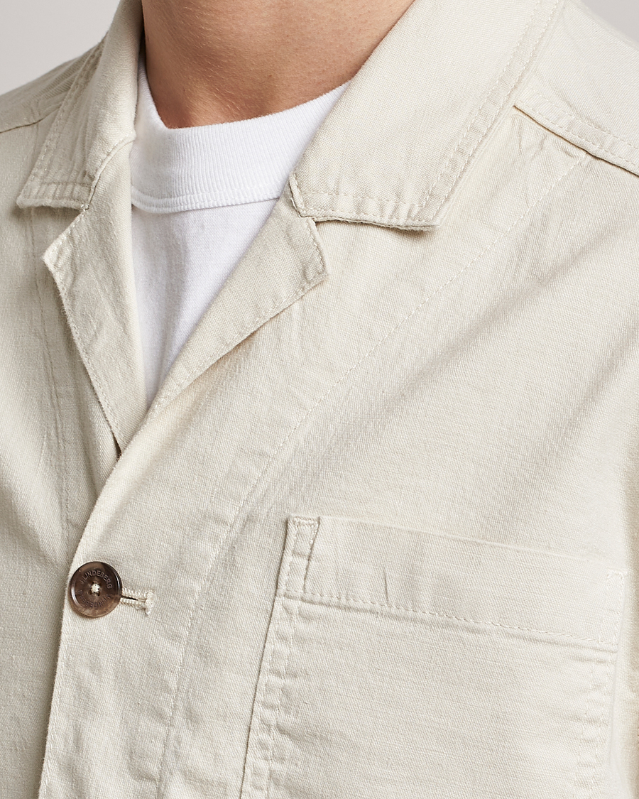 Mies | Kauluspaidat | J.Lindeberg | Errol Linen/Cotton Workwear Overshirt Turtledove