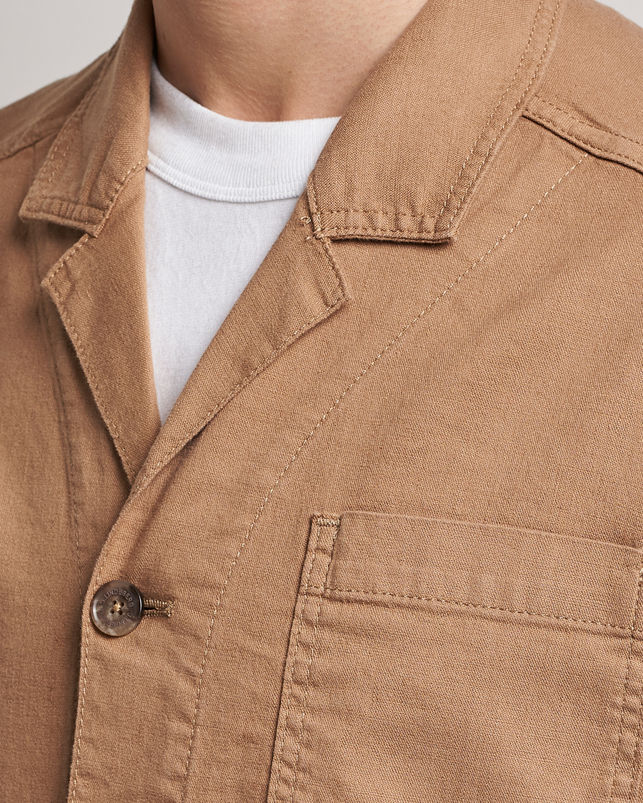 Mies | Kauluspaidat | J.Lindeberg | Errol Linen/Cotton Workwear Overshirt Tiger Brown