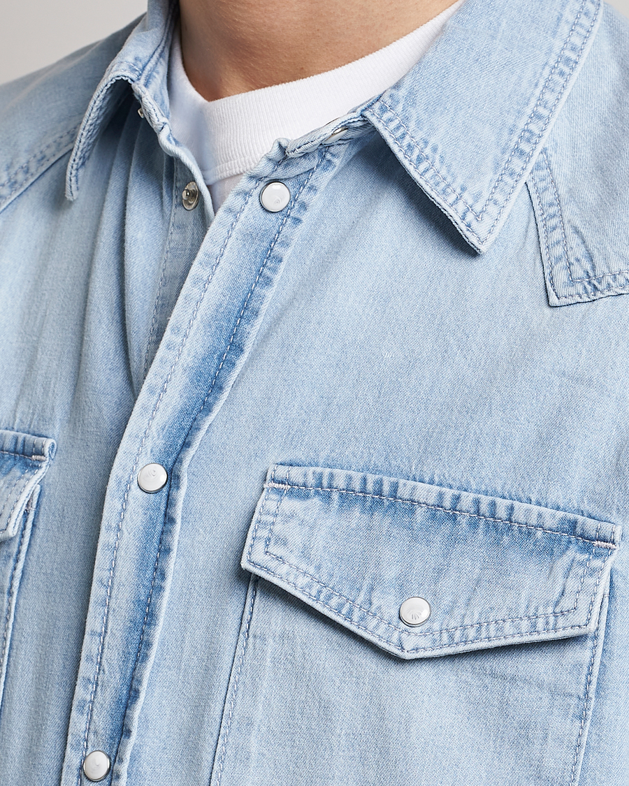 Mies | Kauluspaidat | J.Lindeberg | Carson Denim Shirt Light Blue