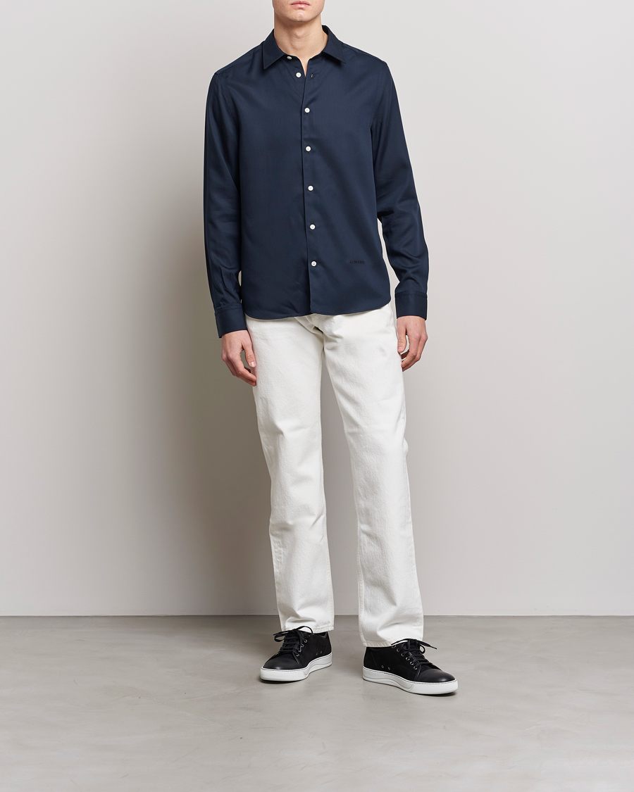 Mies | Kauluspaidat | J.Lindeberg | Slim Fit Comfort Tencel Shirt Navy