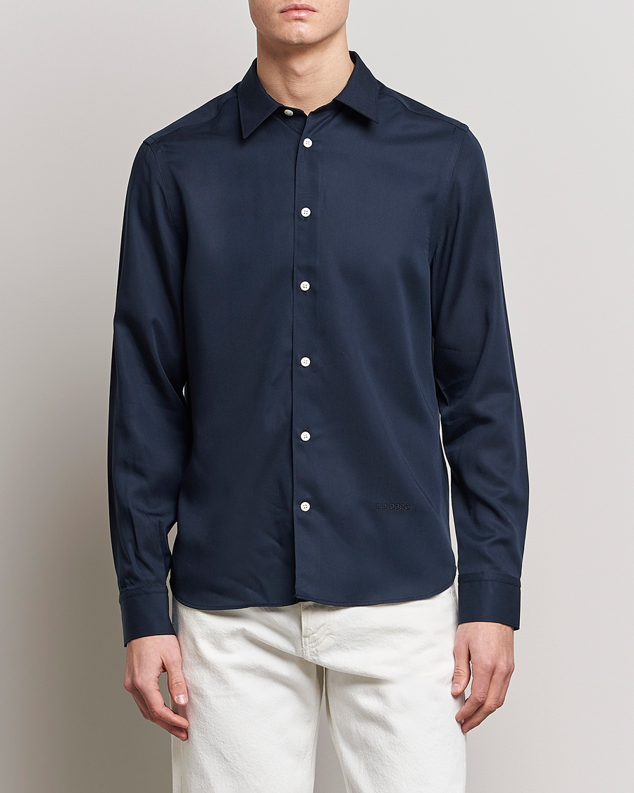 Mies | Rennot paidat | J.Lindeberg | Slim Fit Comfort Tencel Shirt Navy
