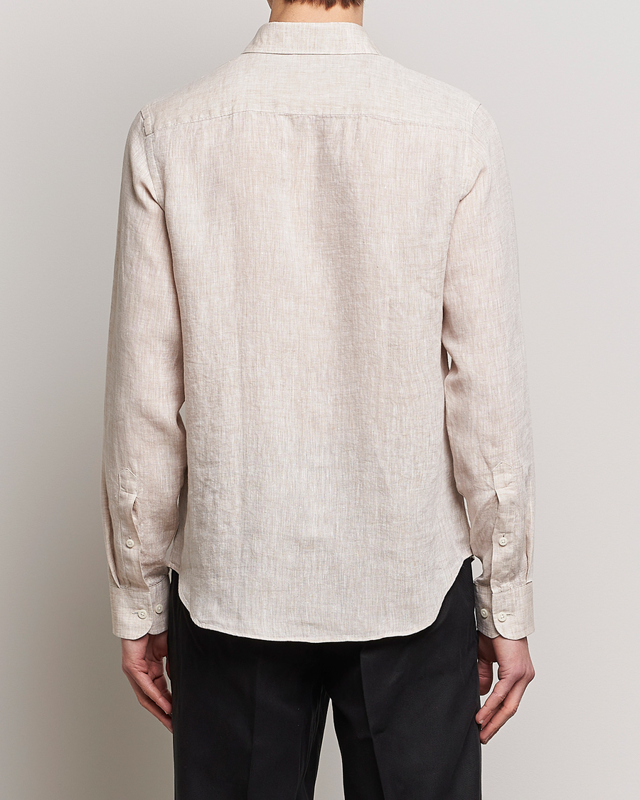 Mies | Kauluspaidat | J.Lindeberg | Slim Fit Linen Melange Shirt Safari Beige