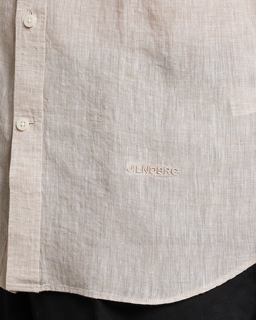 Mies | Kauluspaidat | J.Lindeberg | Slim Fit Linen Melange Shirt Safari Beige