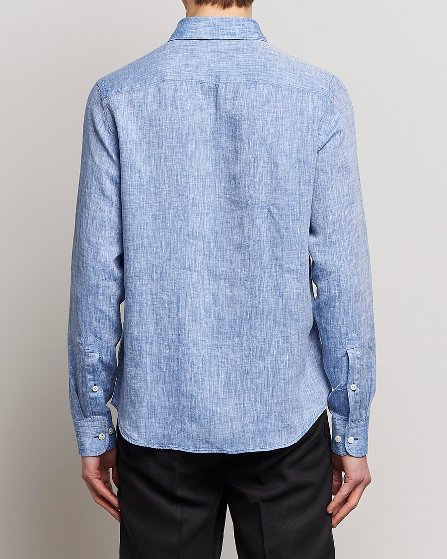 Mies | Kauluspaidat | J.Lindeberg | Slim Fit Linen Melange Shirt Lapis Blue