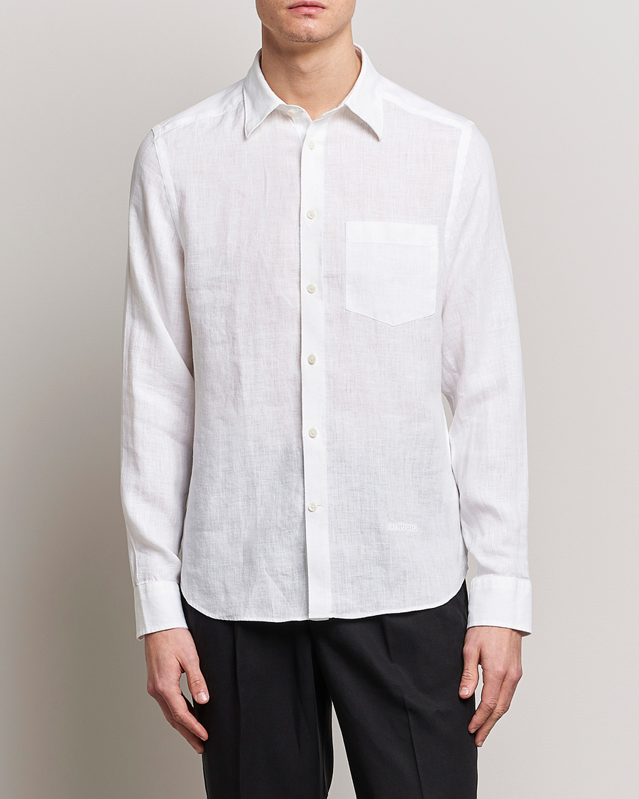 Mies | Osastot | J.Lindeberg | Slim Fit Clean Linen Shirt White