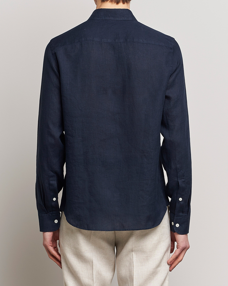 Mies | Kauluspaidat | J.Lindeberg | Slim Fit Clean Linen Shirt Navy
