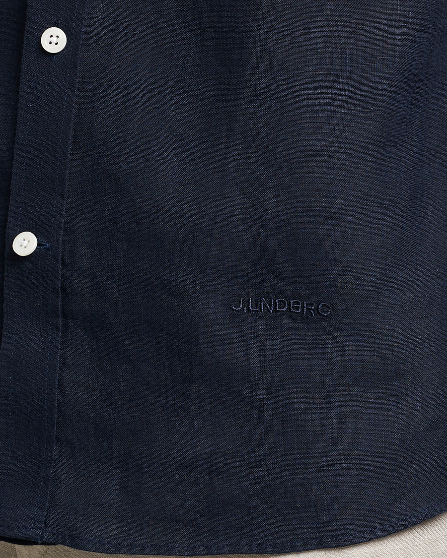 Mies | Kauluspaidat | J.Lindeberg | Slim Fit Clean Linen Shirt Navy