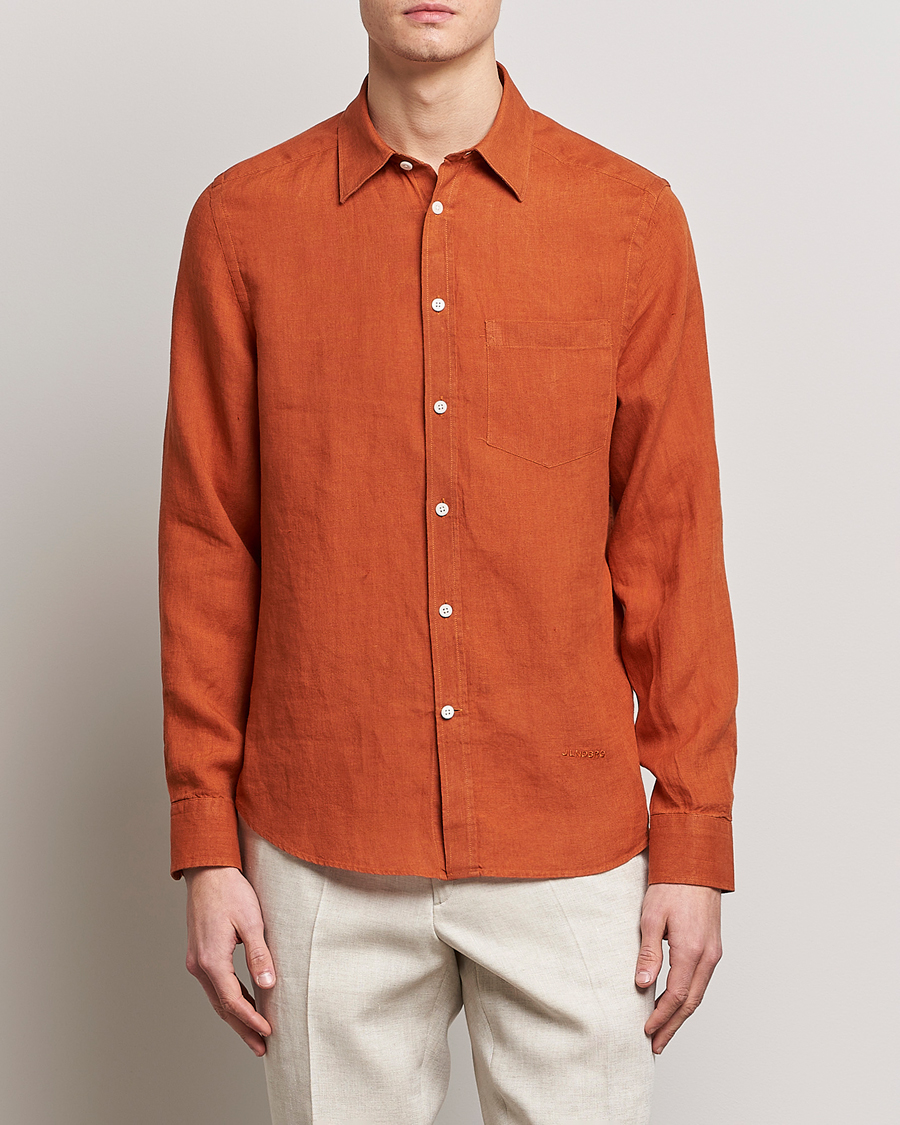 Mies | Osastot | J.Lindeberg | Slim Fit Clean Linen Shirt Bombay Brown