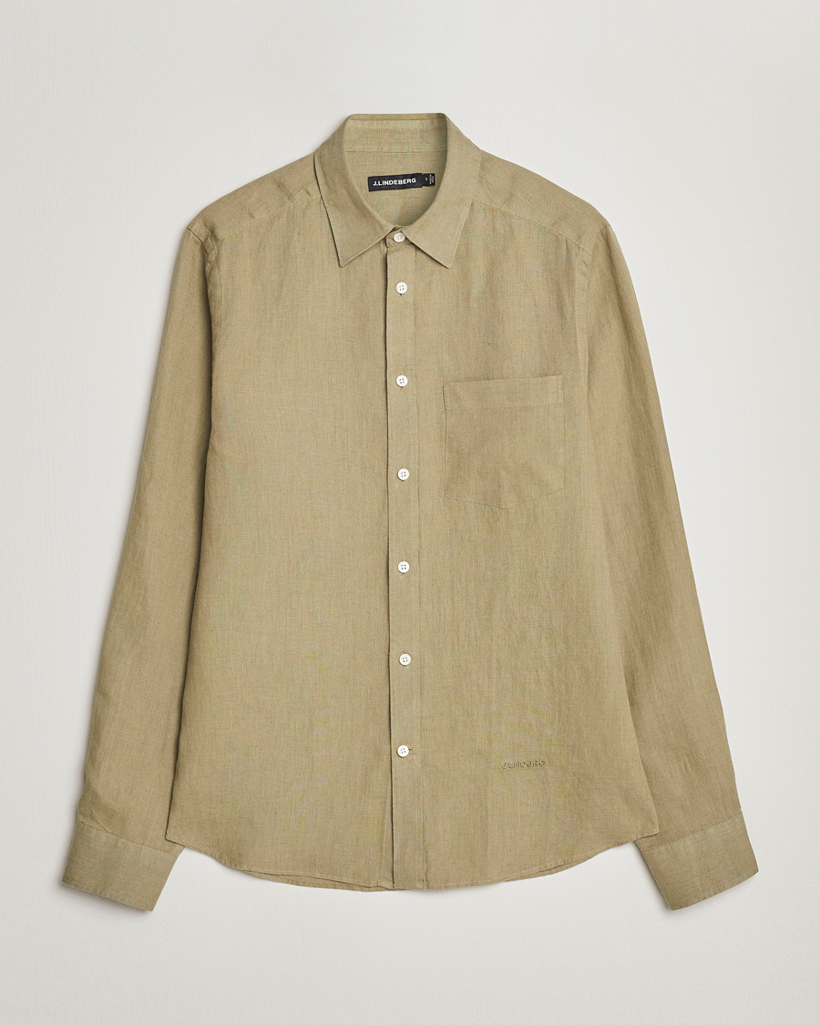 Mies | Kauluspaidat | J.Lindeberg | Slim Fit Clean Linen Shirt Aloe