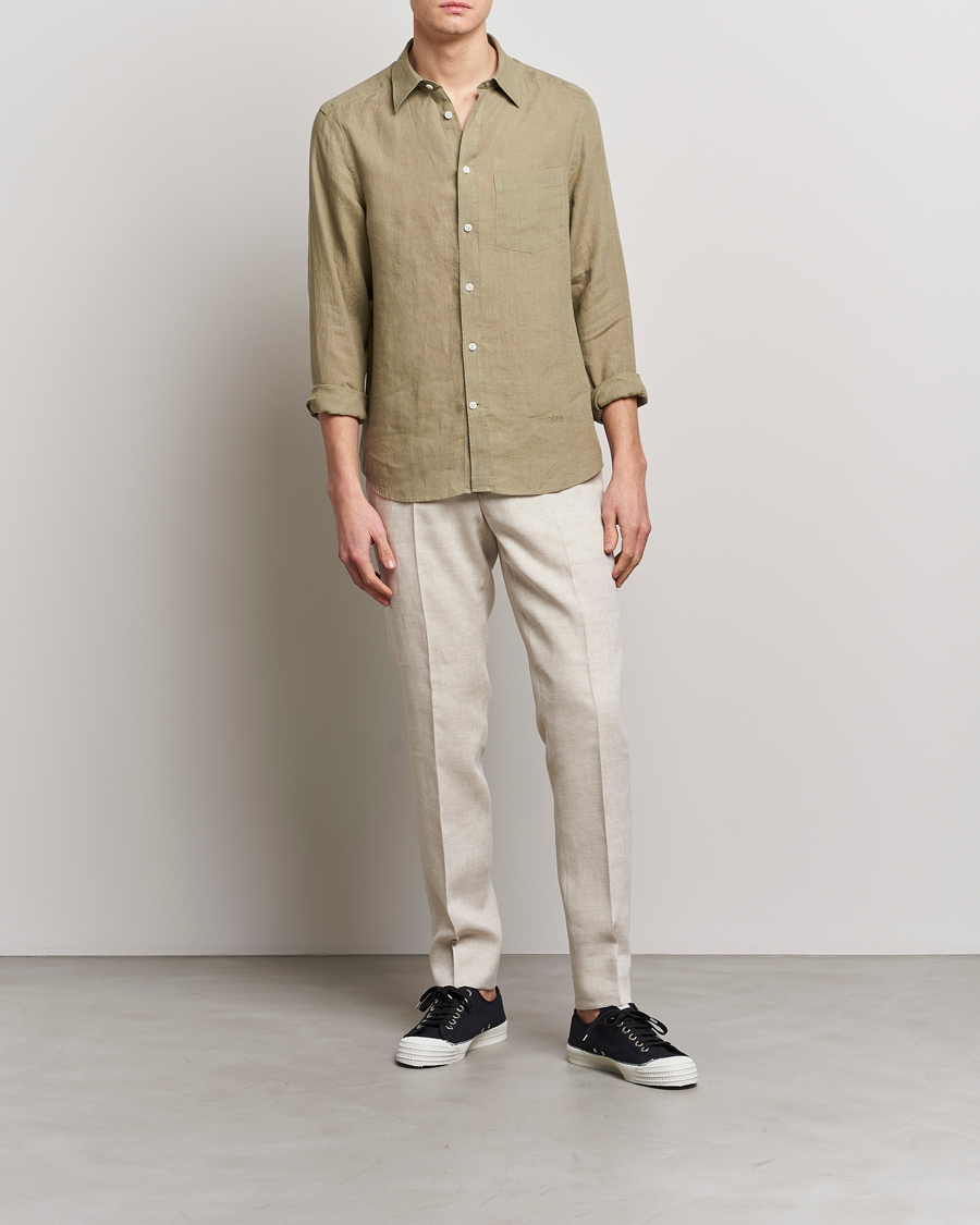 Mies | Kauluspaidat | J.Lindeberg | Slim Fit Clean Linen Shirt Aloe