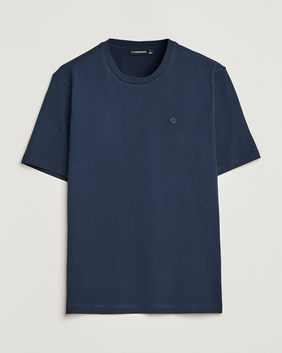 Mies | T-paidat | J.Lindeberg | Dale Organic Cotton Patch T-Shirt Navy