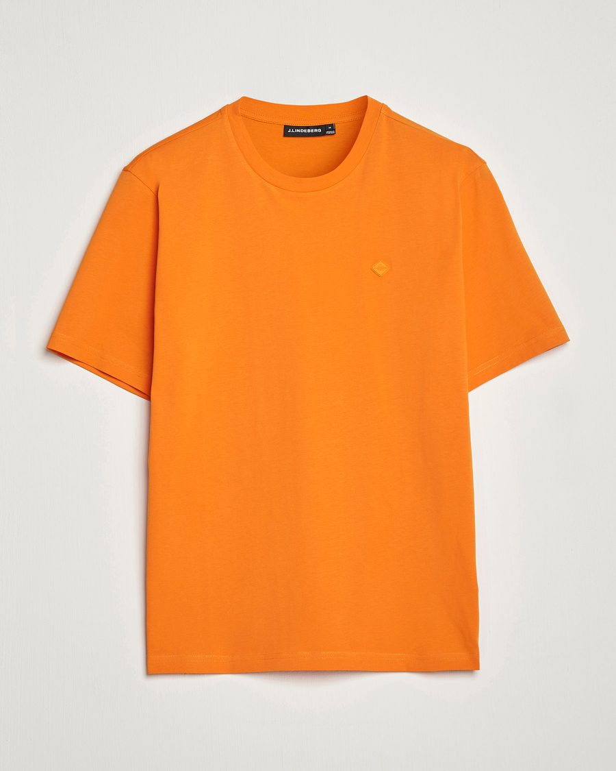 Mies | T-paidat | J.Lindeberg | Dale Organic Cotton Patch T-Shirt Russet Orange