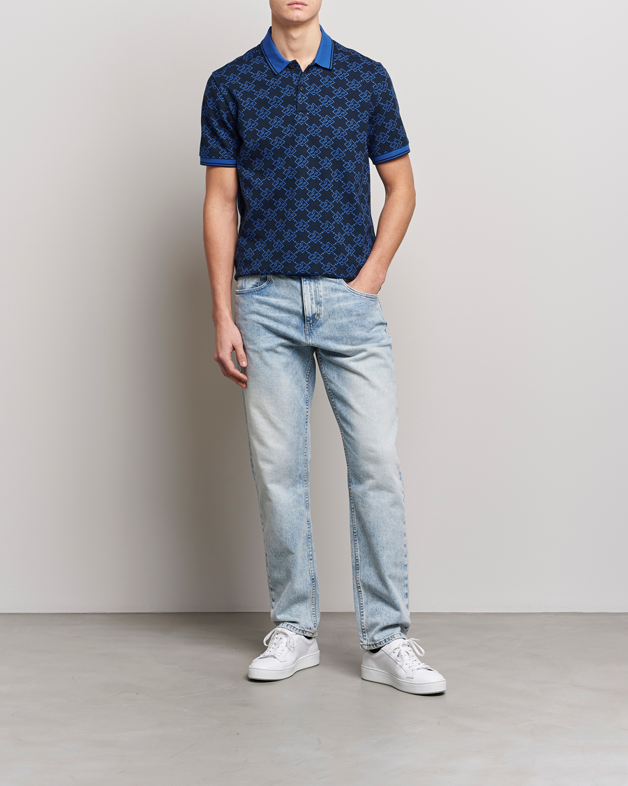 Mies | Pikeet | J.Lindeberg | Deklan Organic Cotton Jacquard Polo Navy