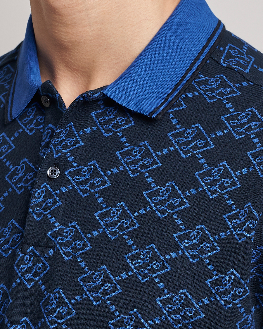 Mies | Pikeet | J.Lindeberg | Deklan Organic Cotton Jacquard Polo Navy