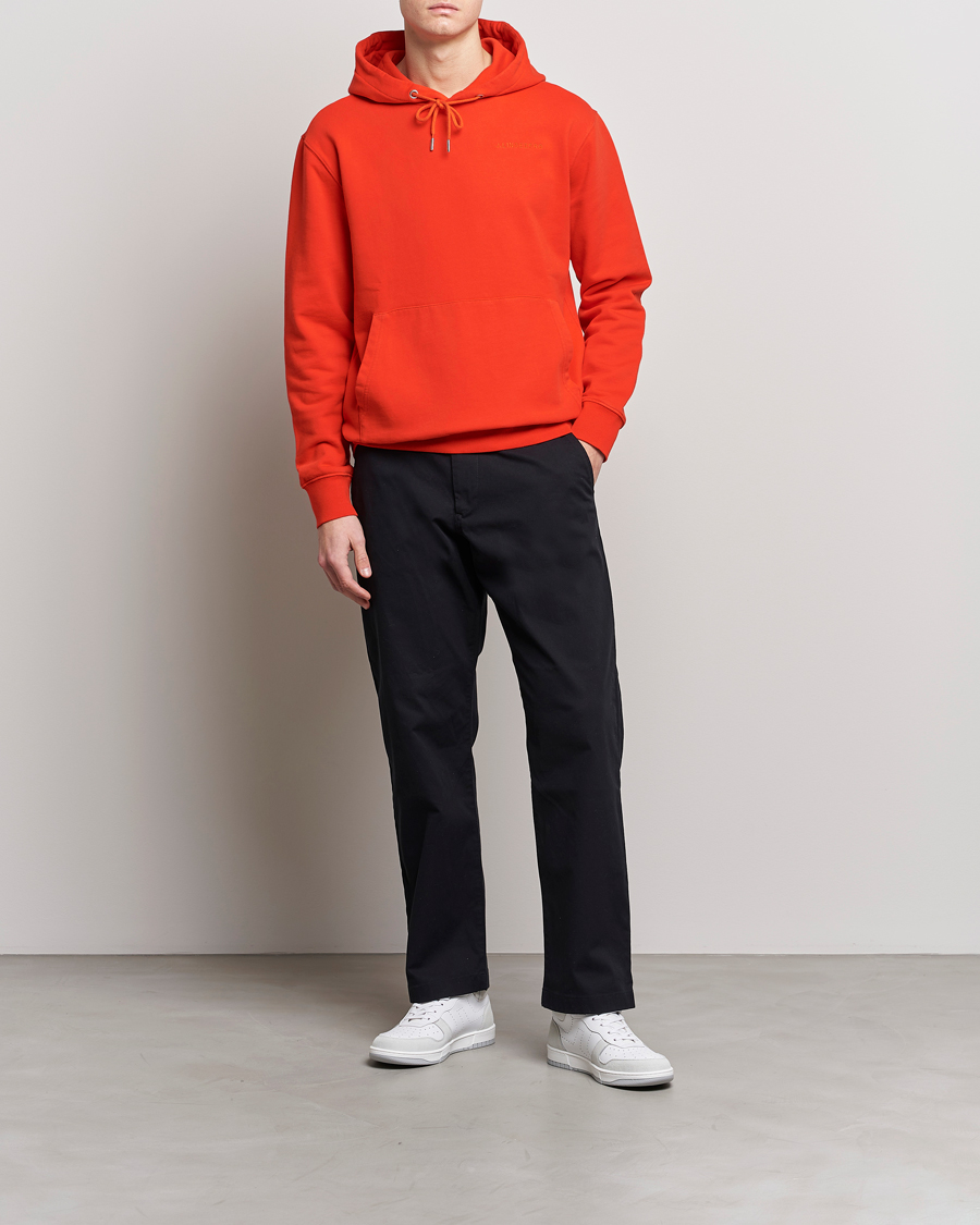 Mies | Puserot | J.Lindeberg | Chip Cotton Hoodie Fiery Red