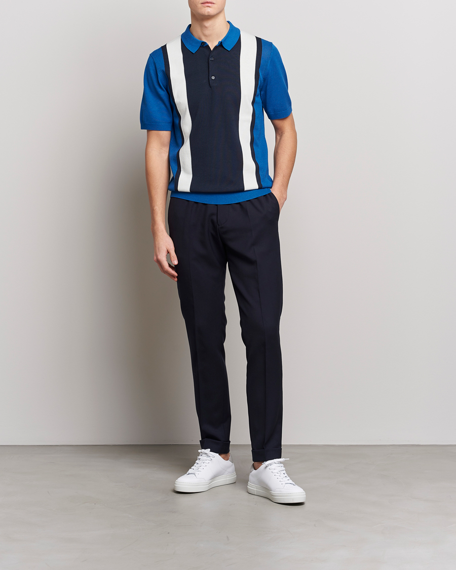 Mies | Pikeet | J.Lindeberg | Rey Stripe Knitted Polo Navy