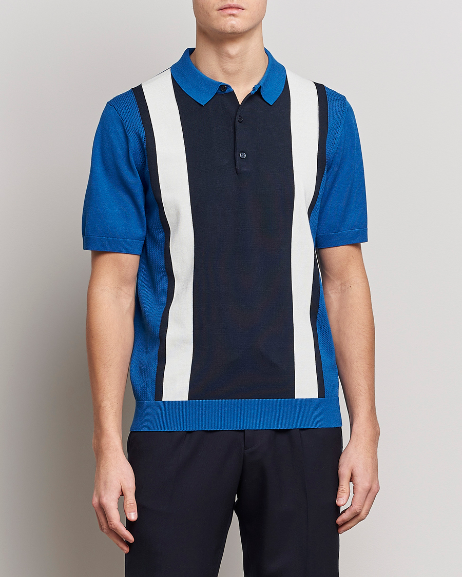 Mies | Pikeet | J.Lindeberg | Rey Stripe Knitted Polo Navy