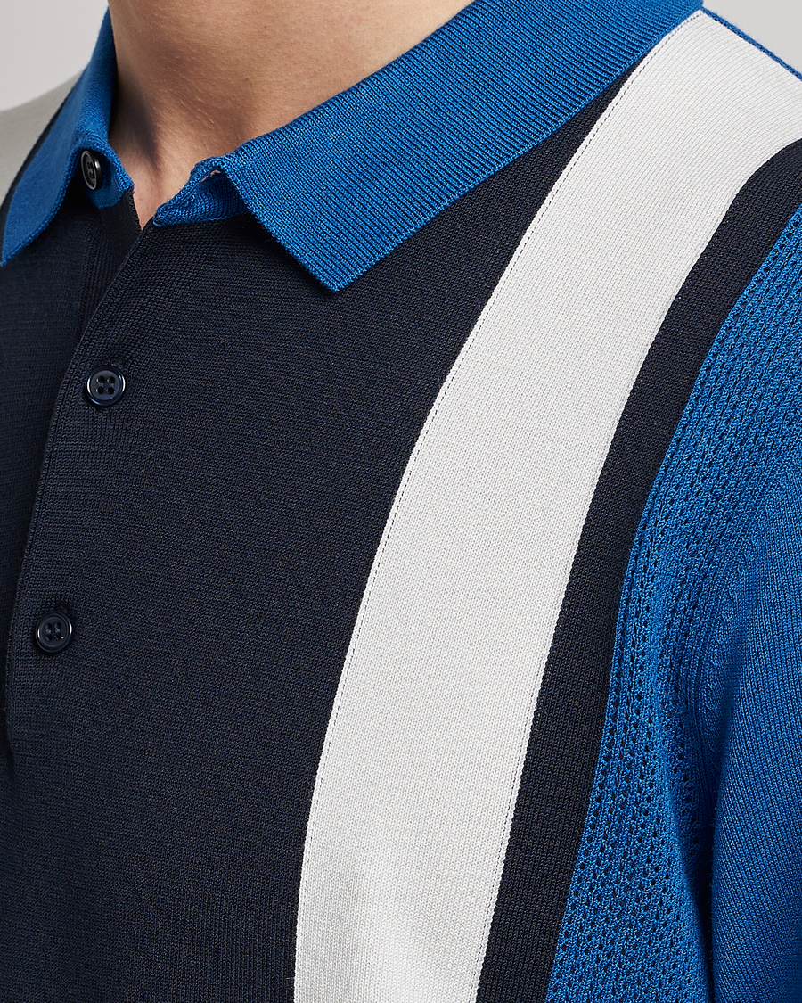 Mies | Pikeet | J.Lindeberg | Rey Stripe Knitted Polo Navy