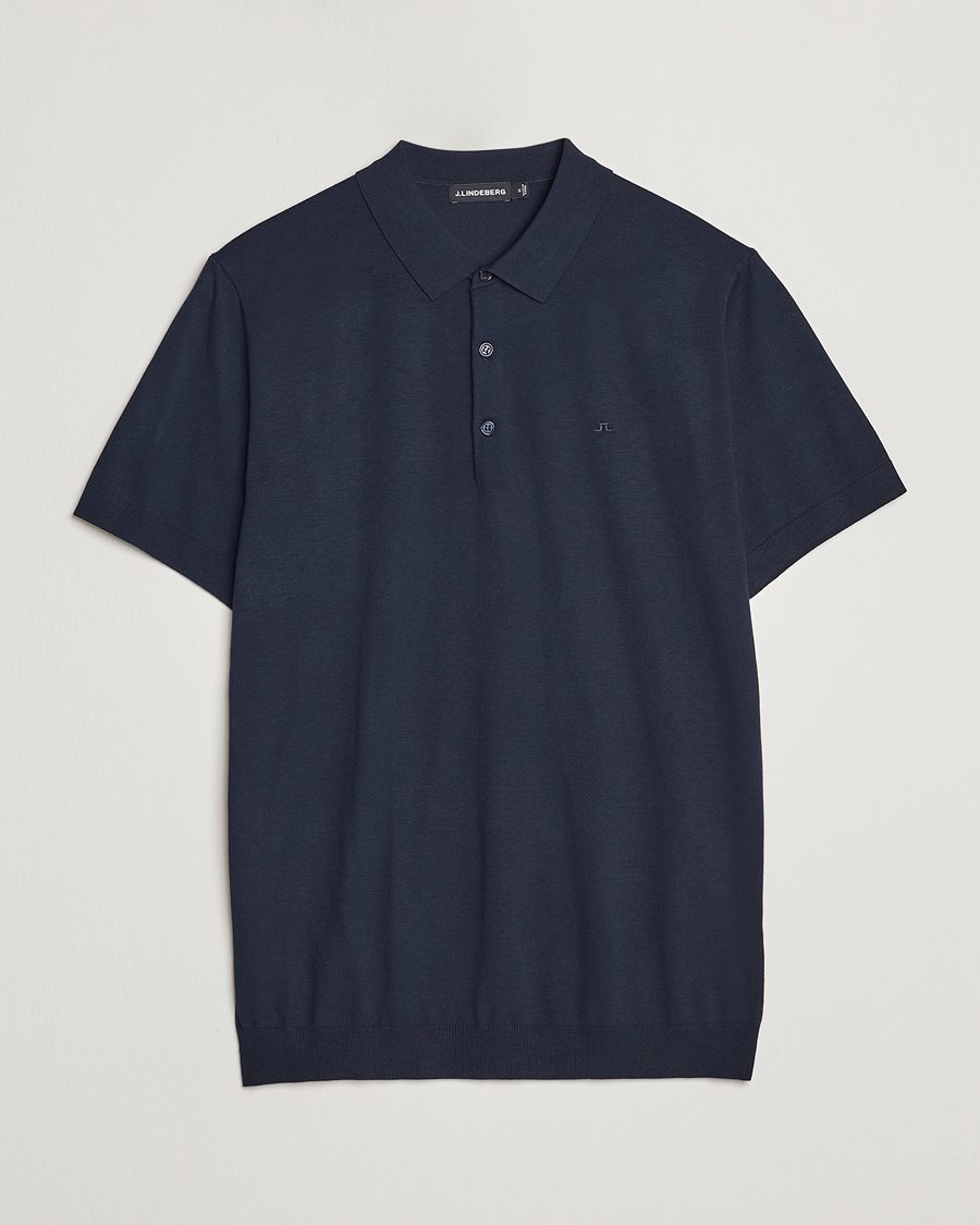 Mies | Pikeet | J.Lindeberg | Ridge Rayon Silk Polo Navy