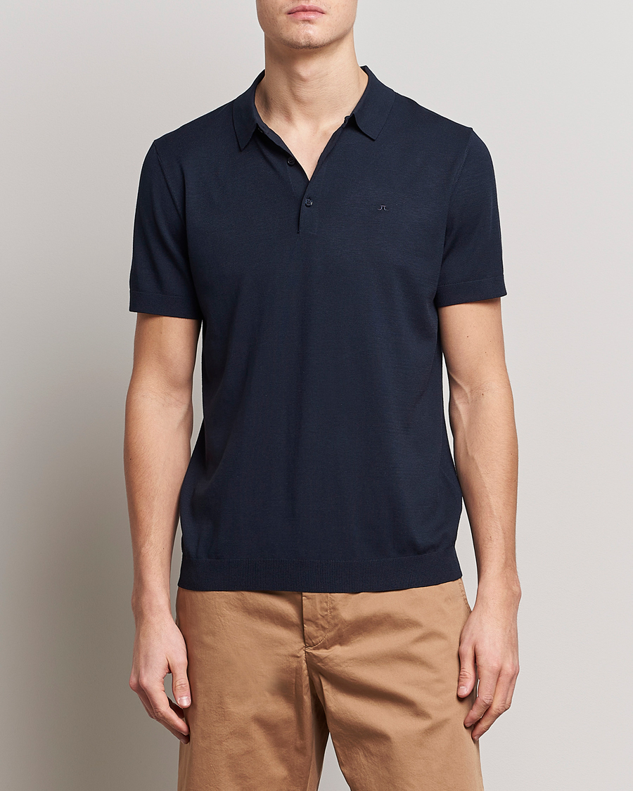 Mies | Pikeet | J.Lindeberg | Ridge Rayon Silk Polo Navy