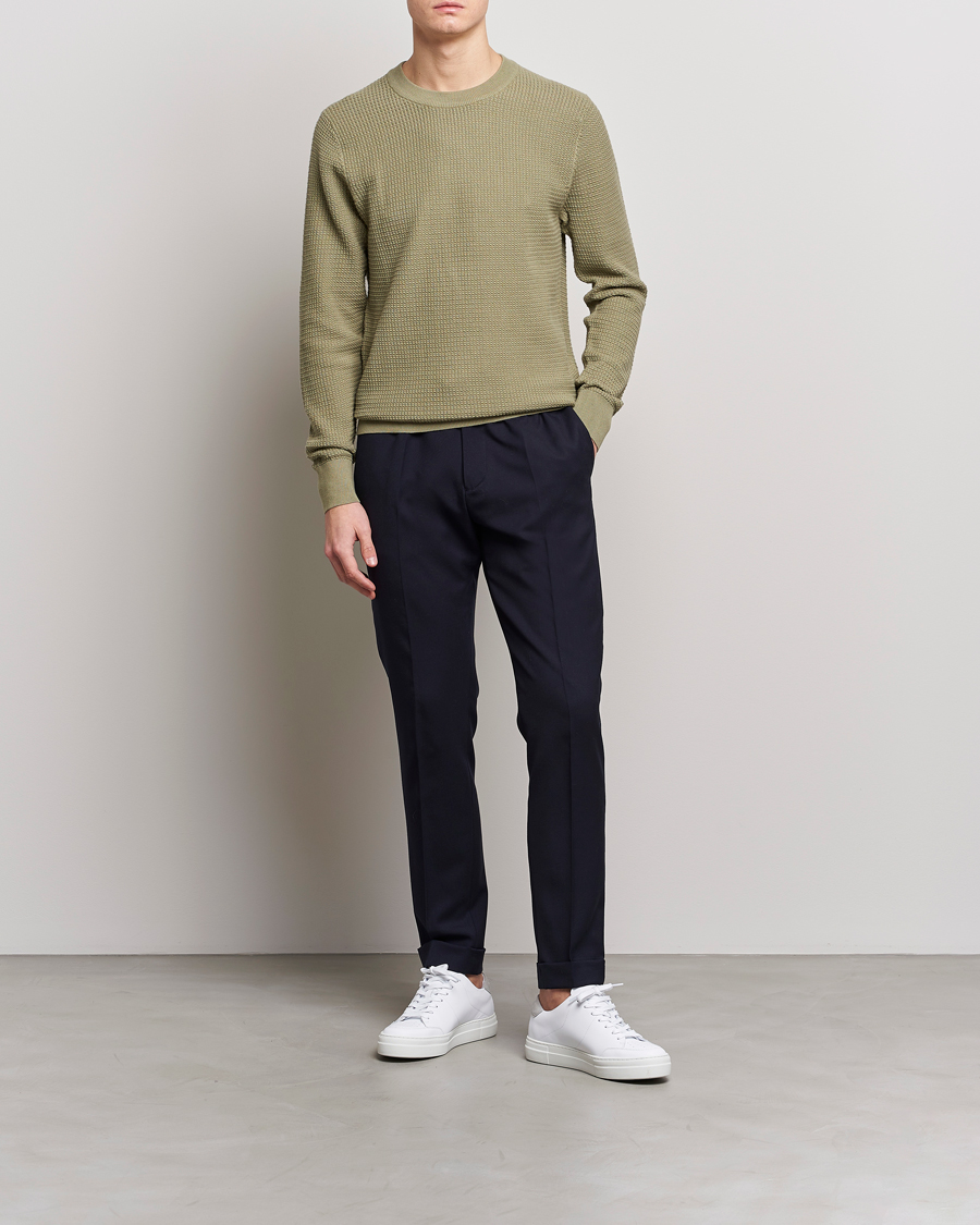Mies | Puserot | J.Lindeberg | Arthur Structure Organic Cotton Crew Neck Aloe