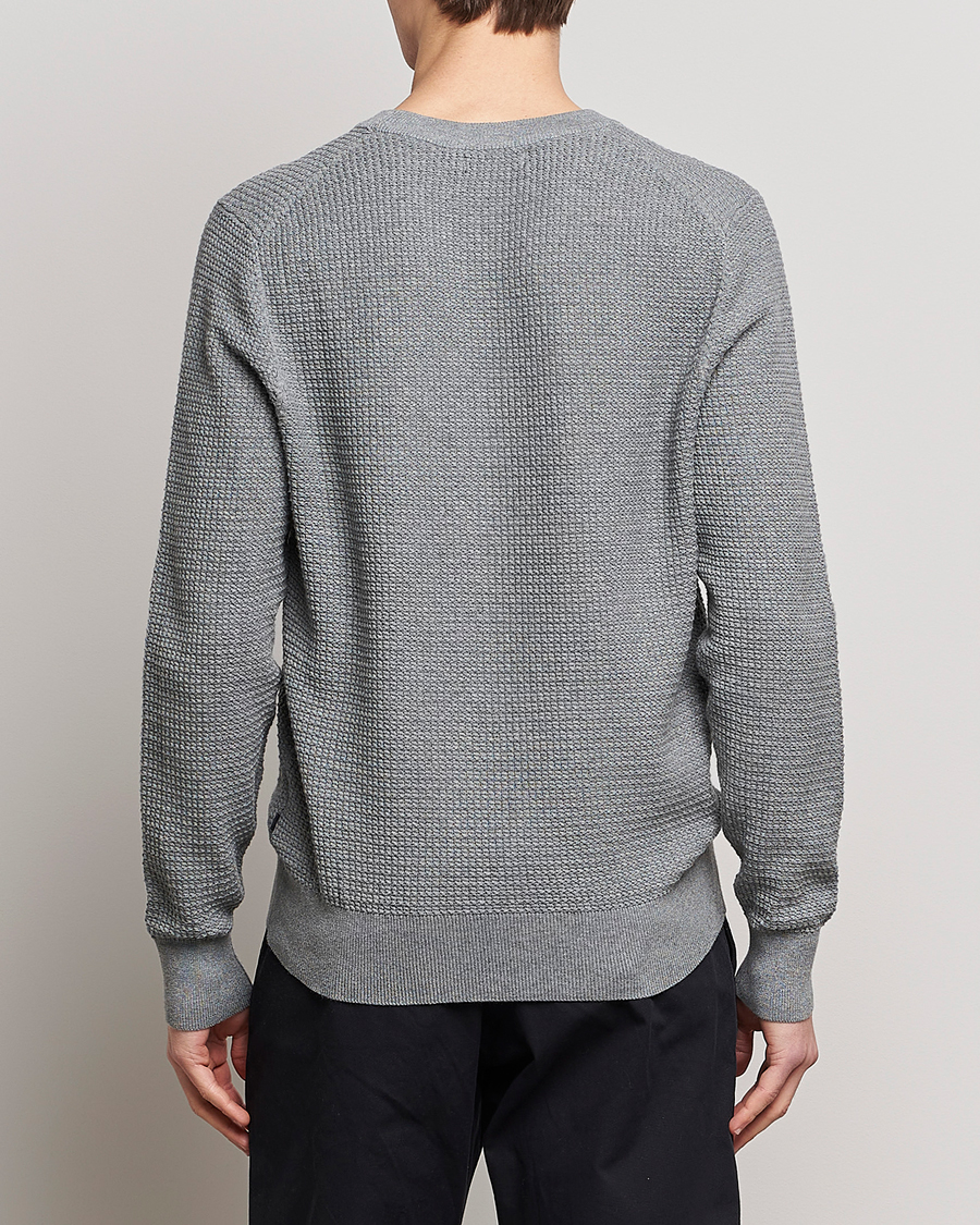 Mies | Puserot | J.Lindeberg | Arthur Structure Organic Cotton Crew Neck Light Grey