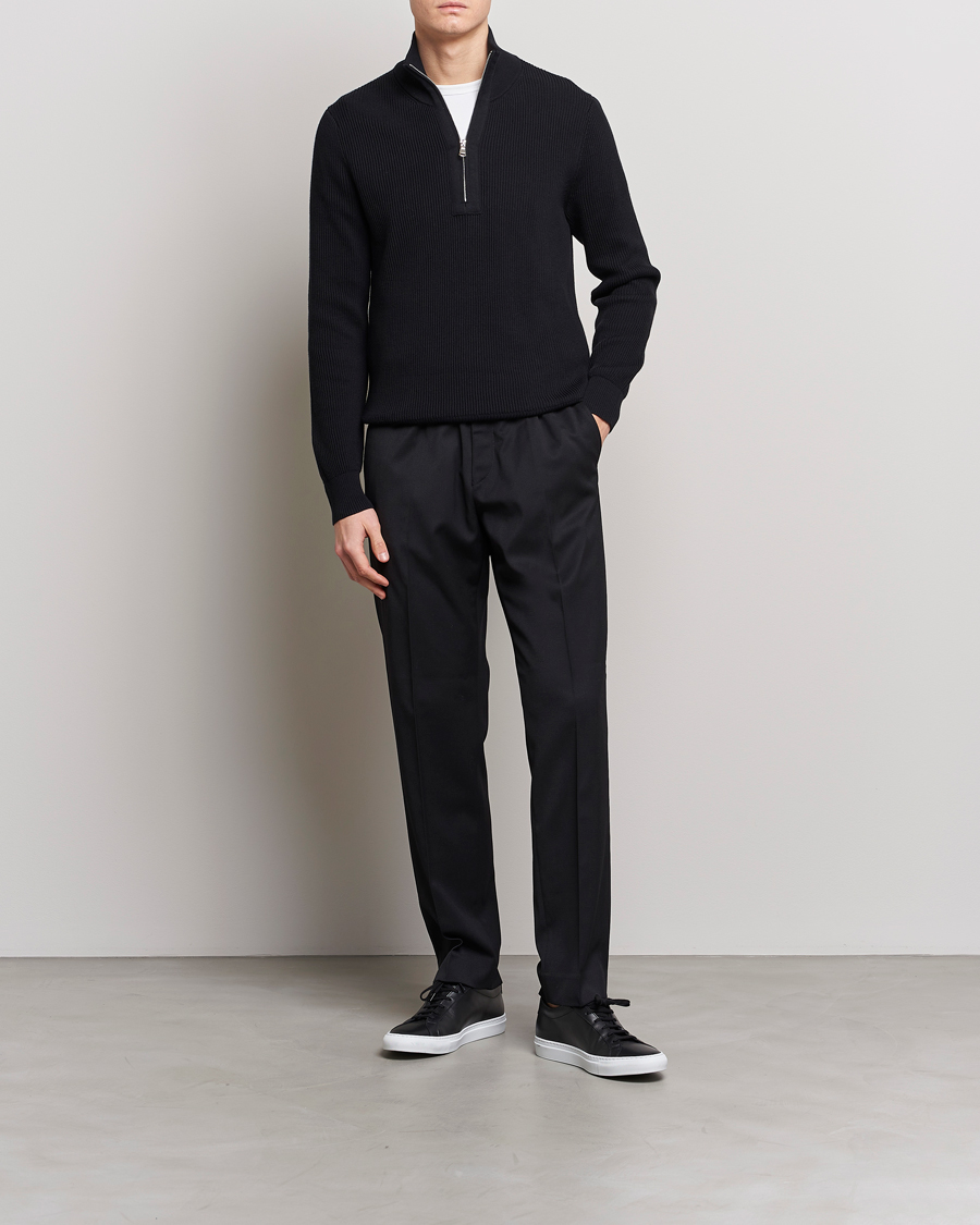 Mies | Puserot | J.Lindeberg | Alex Half Zip Organic Cotton Sweater Black