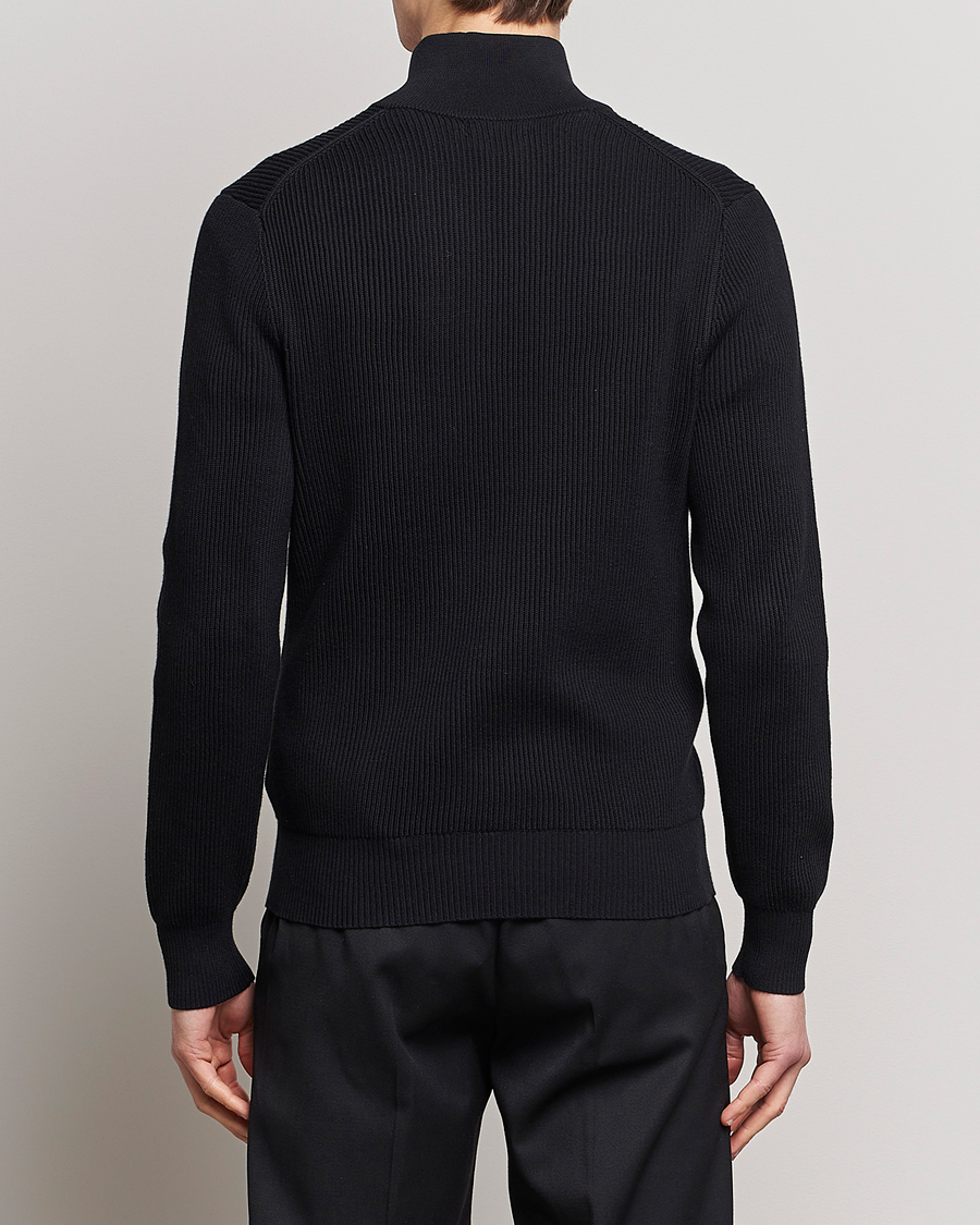 Mies | Puserot | J.Lindeberg | Alex Half Zip Organic Cotton Sweater Black