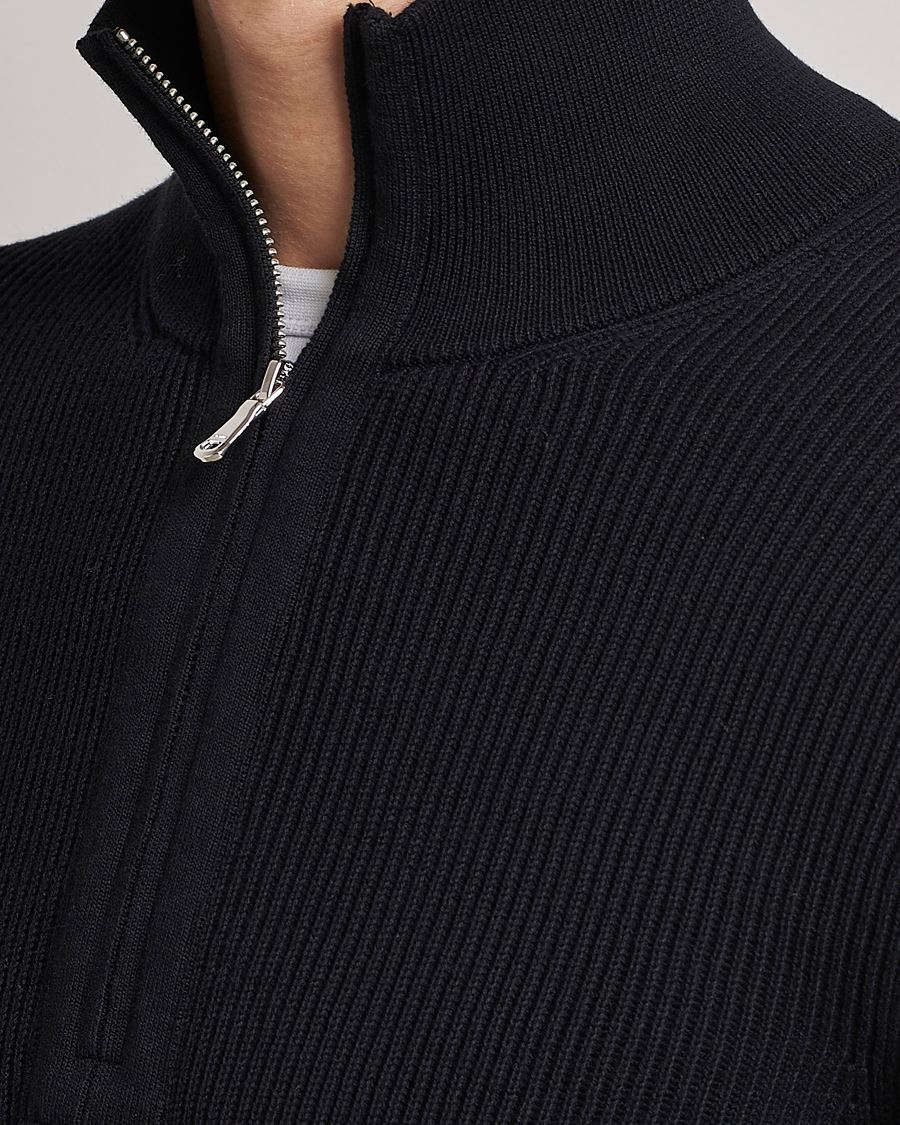 Mies | Puserot | J.Lindeberg | Alex Half Zip Organic Cotton Sweater Black