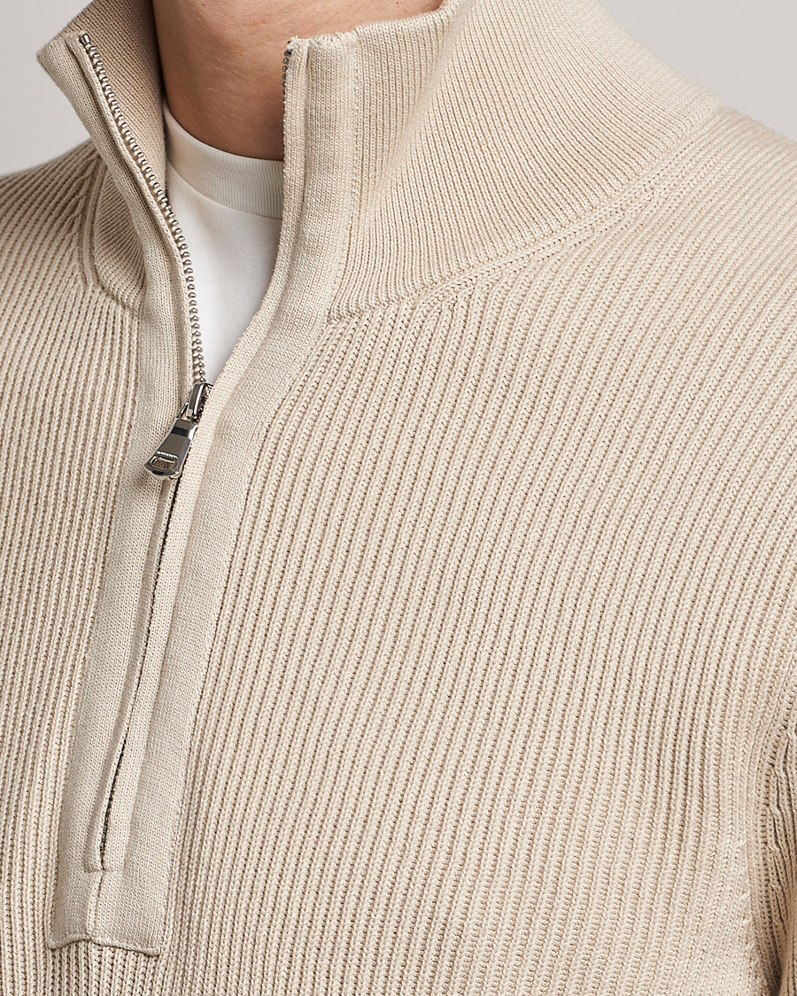 Mies | Puserot | J.Lindeberg | Alex Half Zip Organic Cotton Sweater Turtledove