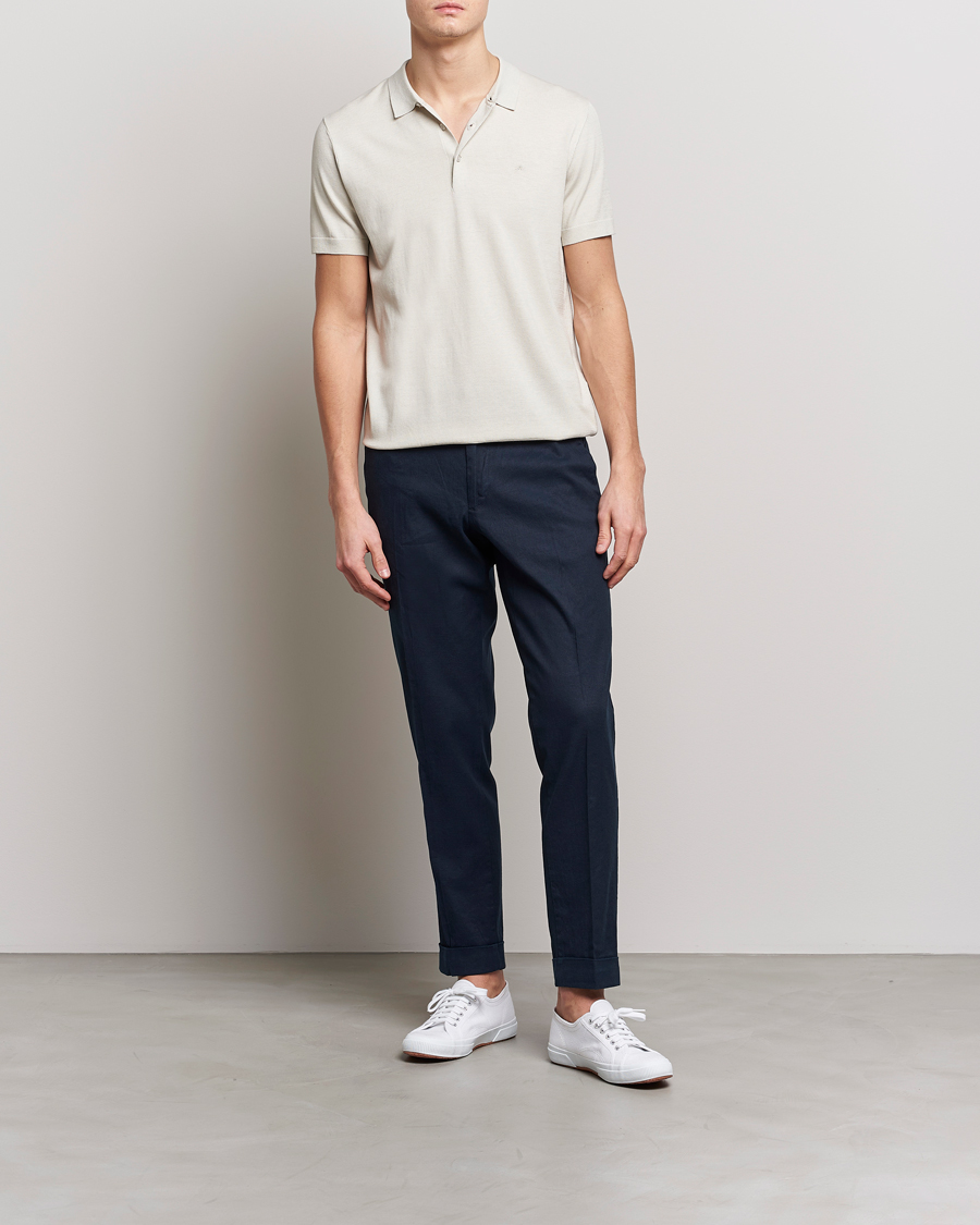 Mies | Housut | J.Lindeberg | Grant Stretch Cotton/Linen Trousers Navy