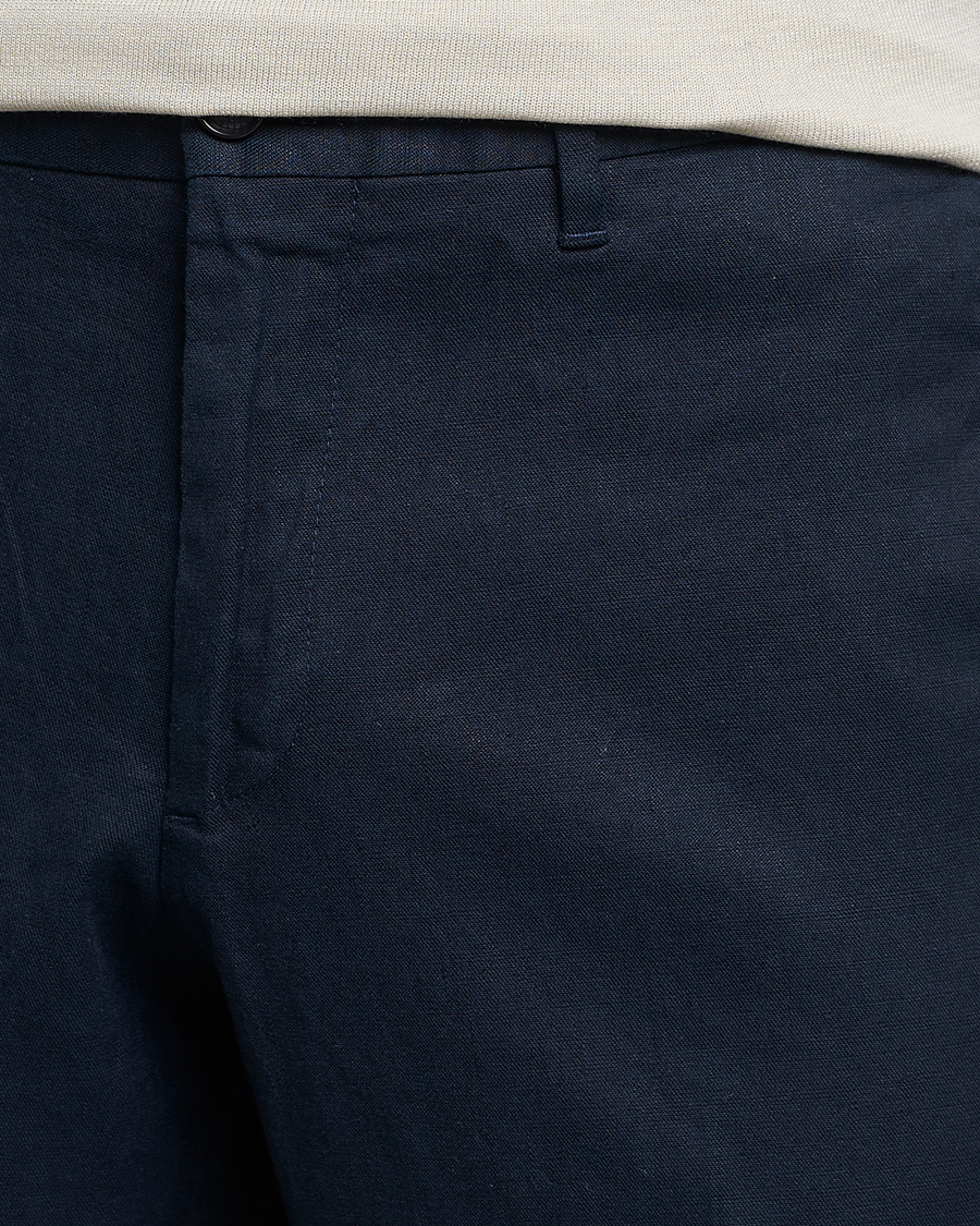 Mies | Housut | J.Lindeberg | Grant Stretch Cotton/Linen Trousers Navy