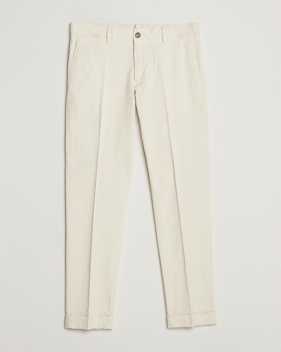 Mies | Housut | J.Lindeberg | Grant Stretch Cotton/Linen Trousers Turtledove