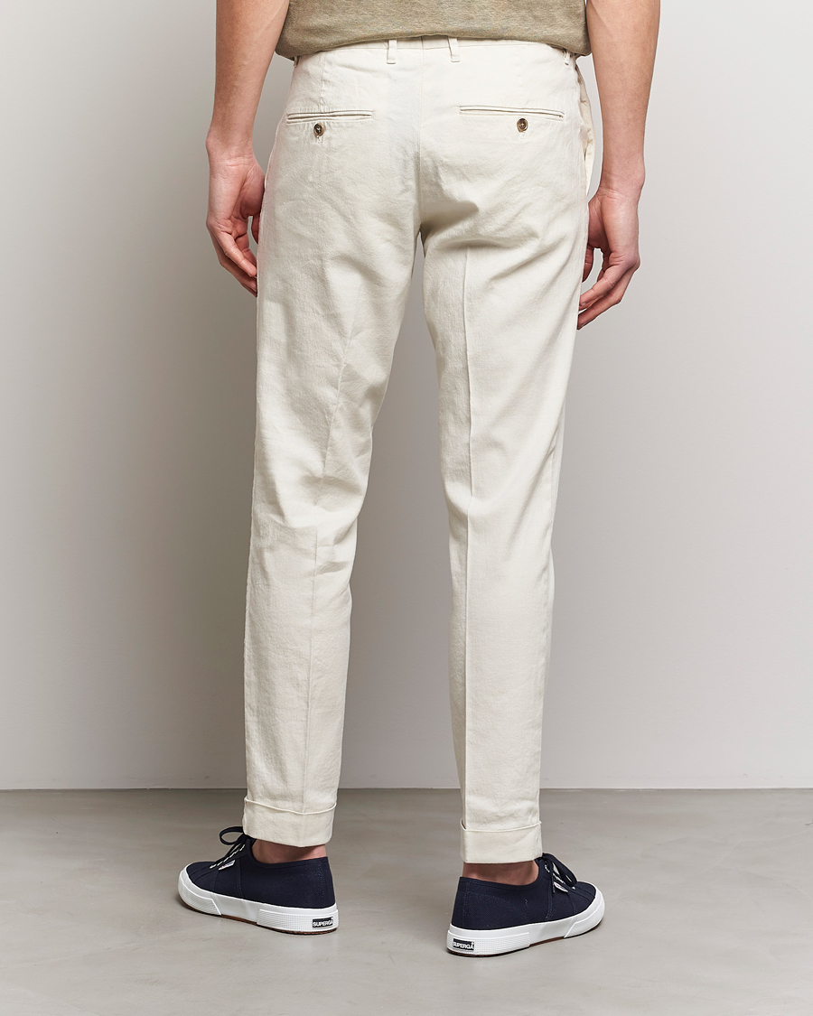 Mies | Housut | J.Lindeberg | Grant Stretch Cotton/Linen Trousers Turtledove