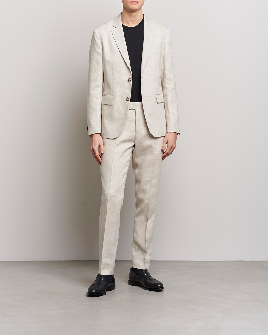 Mies | Housut | J.Lindeberg | Grant Super Linen Trousers Safari Beige