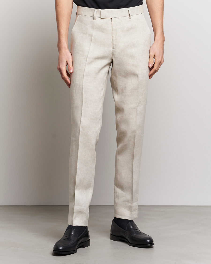 Mies |  | J.Lindeberg | Grant Super Linen Trousers Safari Beige