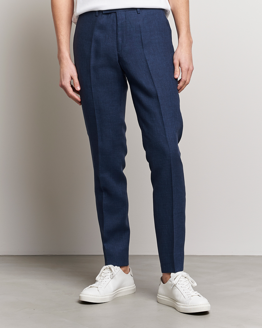 Mies |  | J.Lindeberg | Grant Super Linen Trousers Blue Indigo