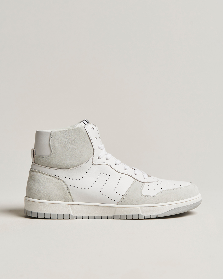 Mies | J.Lindeberg Kane High Top Leather Sneaker White | J.Lindeberg | Kane High Top Leather Sneaker White